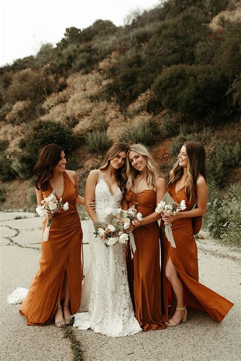 30 Trendy And Chic Rust Bridesmaid Dresses Weddingomania