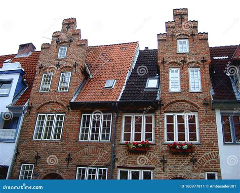 Old Brick Buildings Brick Gothic Architecture Lubeck Germany Stock