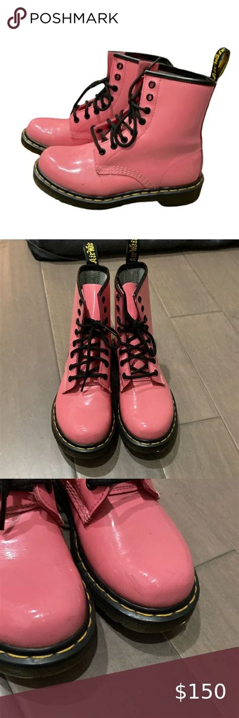 Rare Doc Martens 1460 W Bubblegum Pink Barbie Core Combat Boots 6