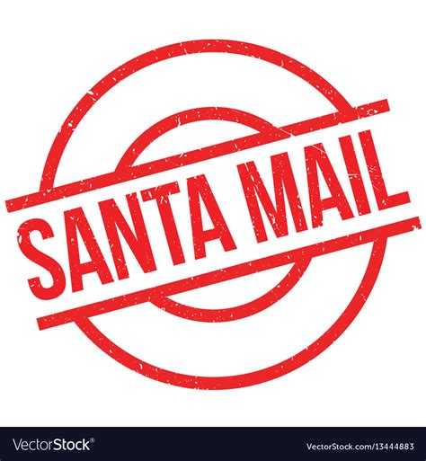 Santa Mail Rubber Stamp Royalty Free Vector Image