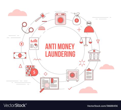 Aml Anti Money Laundering Concept With Icon Set Vector Image