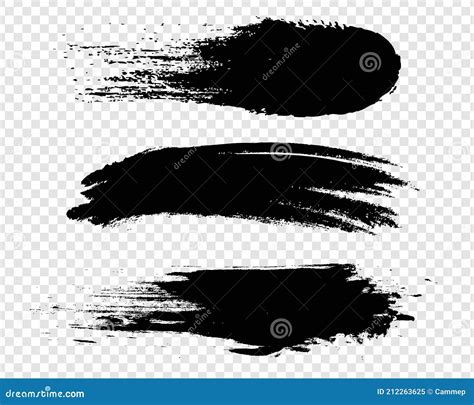 Black Paint Isolated Transparent Background Stock Vector Illustration