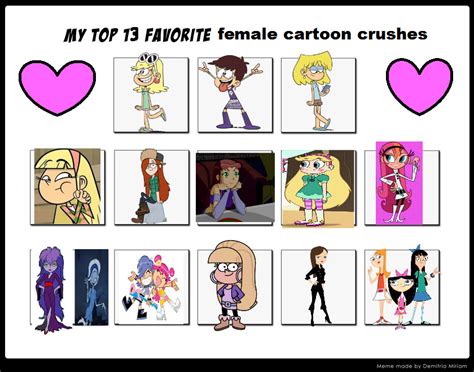 My Top 13 Favorite Female Cartoon Crushes 2 By Bart Toons On Deviantart