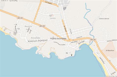 Puerto Escondido Map Mexico Latitude And Longitude Free Maps