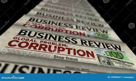 Corruption In Business Global Problem Retro Newspaper Printing Press