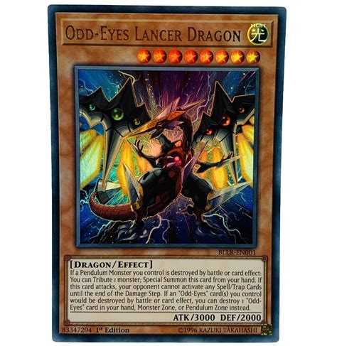 Yugioh Odd Eyes Lancer Dragon Ultra Rare Card 1st Edition Nm Mint Ebay