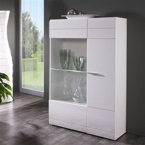 Einzelelemente bestellen sie aus der auswahltabelle in den kollektionen. Vitrine rechts Carero kleiner Wohnzimmer Schrank weiß ...
