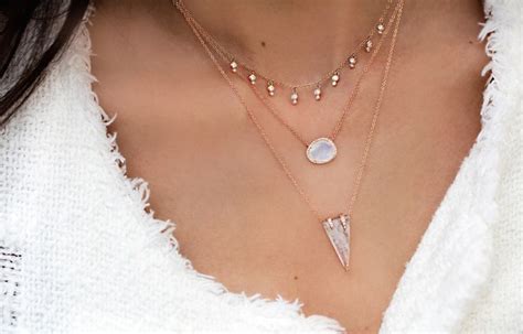 14kt Rose Gold And Diamond Free Form Moonstone Necklace Luna Skye By