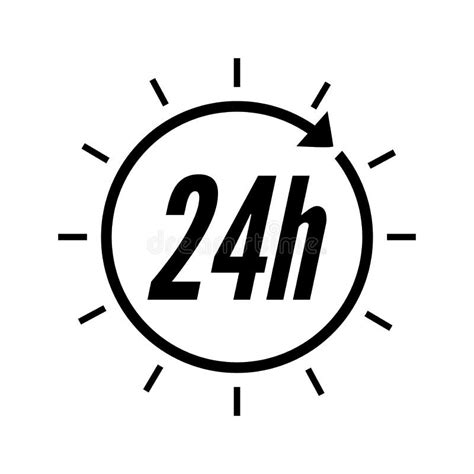 24 Hours Clock Dial With The Seconds Dial Vector Illustration Stock