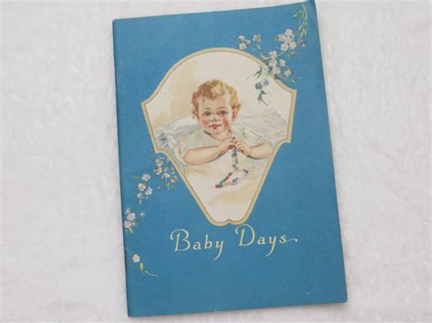 Vintage Baby Book Unused 1918 Illustrated All About Etsy