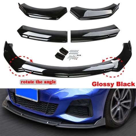 UNIVERSAL CAR FRONT Bumper Lip Body Kit Spoiler Splitter Gloss Black