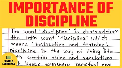 Discipline Essay In English Importance Of Discipline Essay Essay