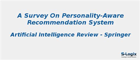 Personality Aware Recommendation Systems S Logix S Logix
