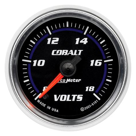 Auto Meter 6191 Cobalt Series 2 116 Voltmeter Gauge 8 18v