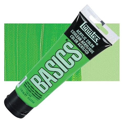 Liquitex Basics Light Green Permanent 4 Oz Tube Blick Art
