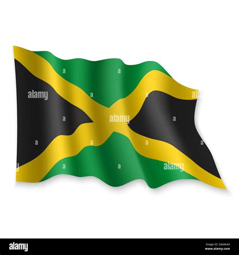 Waving Flag Jamaica Isolated On Stock Vector Images Alamy