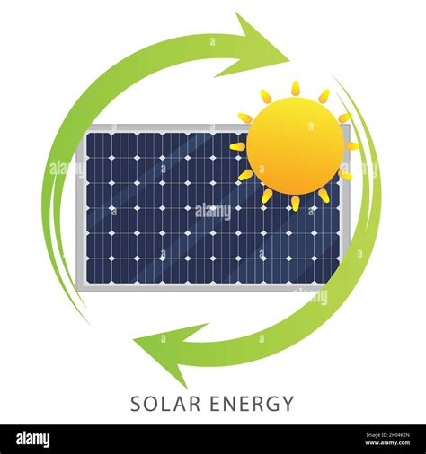 Solar Energy Logo Green Energy Concept Solar Panel With Sun And