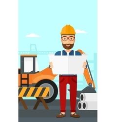 Engineer Holding A Blueprint Royalty Free Vector Image