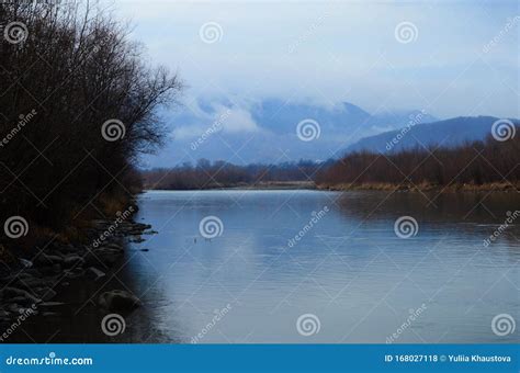 Mountain River Water Landscape Wild River In Mountains Stock Photo