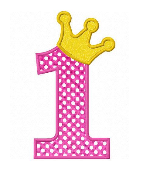 Instant Download Crown Number 1 Applique Machine Embroidery Design