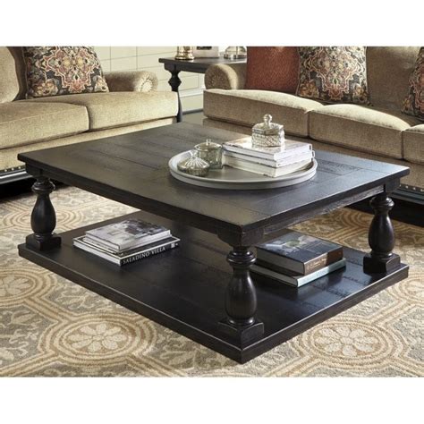 Ashley Furniture Mallacar Rectangular Coffee Table In Black Homesquare