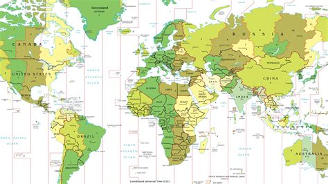 World Map With Time Zones Map Of The World
