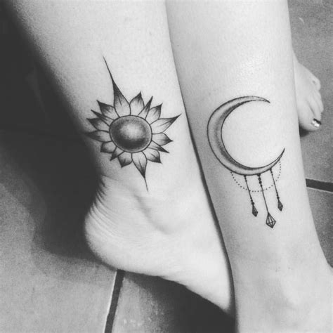 Maybe you would like to learn more about one of these? Mother daughter matching tattoo. Sun and crescent moon ...