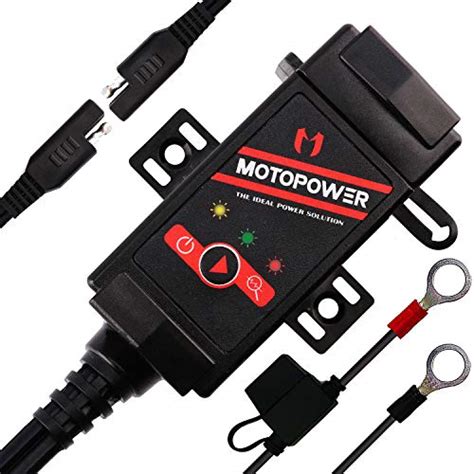MOTOPOWER MP Motorcycle Dual USB Charger SAE To USB Adapter Battery Monitor With
