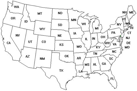 Printable Labeled United States States Map Coloring Page Coloring Pages