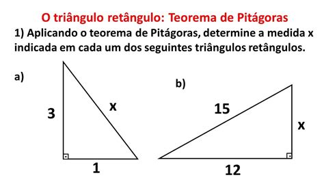 Aplicando O Teorema De Pitágoras Determine X Ensino