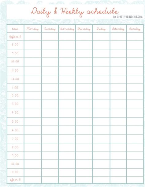 Cute Class Schedule Maker Planner Template Free