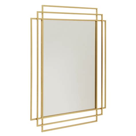 Overlapping Squares Wall Mirror In Gold Mirror Wall Living Room