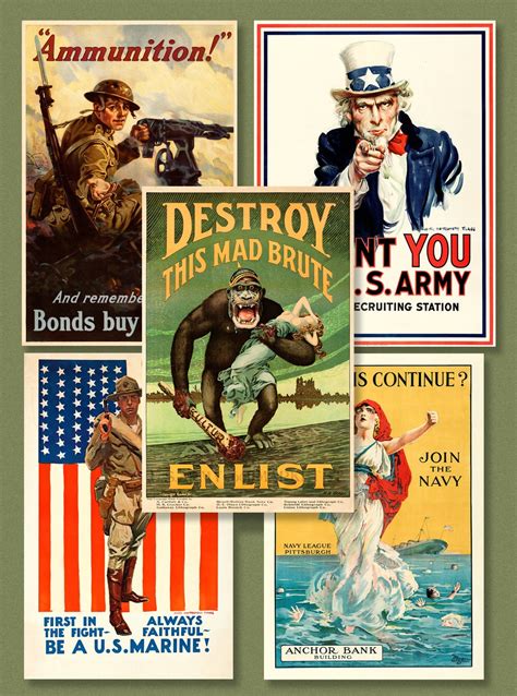 25 Wwi Military Propaganda Posters High Quality Print Etsy