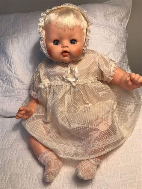 Vintage Antique Baby Eegee Doll Blonde 1960s Sleepy Eyes 15 Inches Tall