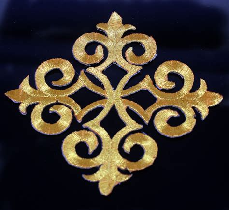 embroidered metallic fabric applique stickers decals iron on embellishment silver gold patches