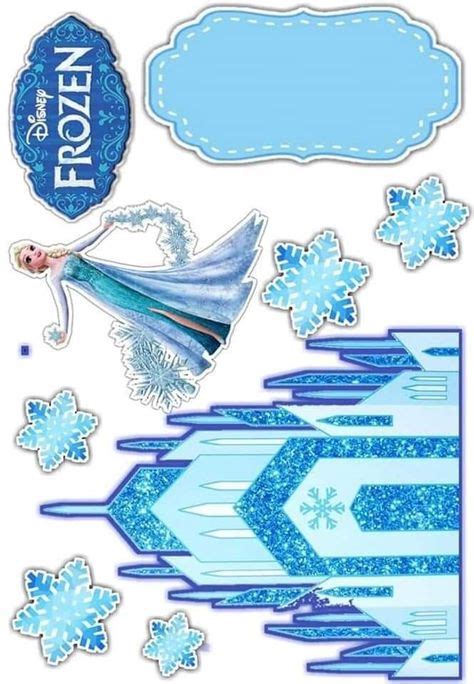 Elsa With Ice Castle Frozen Free Printable Cake Toppers Oh My Fiesta In English