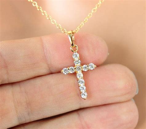 Best Seller Gold Cross Necklace Women Christian Jewelry Etsy Joyer A De Cruz Collares De