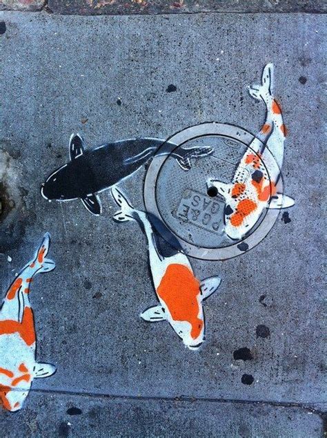 Alcantarilla Arte Urbano Koi Art Fish Art Graffiti Artwork Street