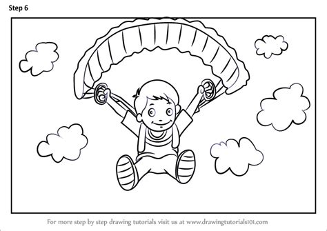 Learn How To Draw A Parachute Man Other Sports Step By Step Drawing