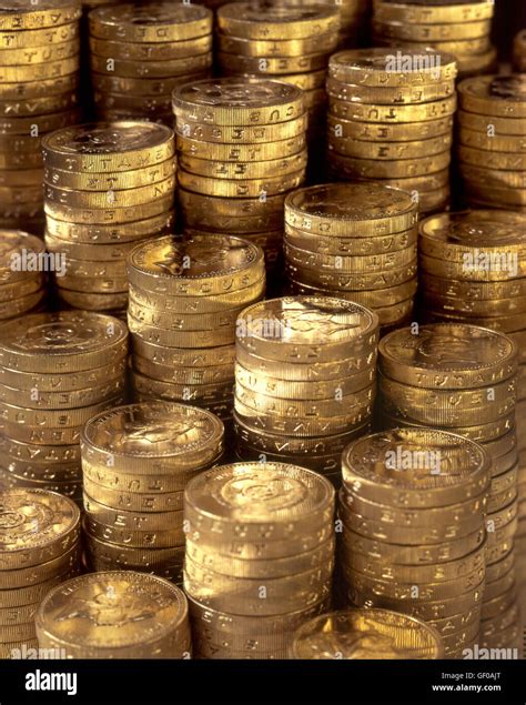 Stacks Of Pound Coins Stock Photo Alamy