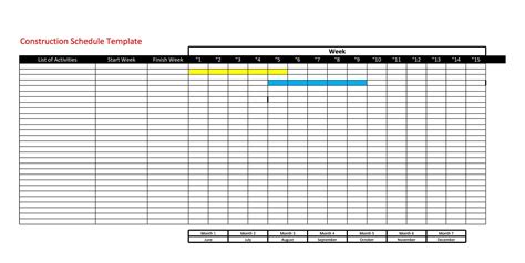 Printable Construction Schedule Template Customize And Print