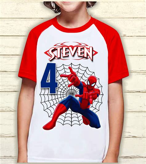 Spiderman Birthday shirt Spiderman theme party shirt Raglan | Etsy