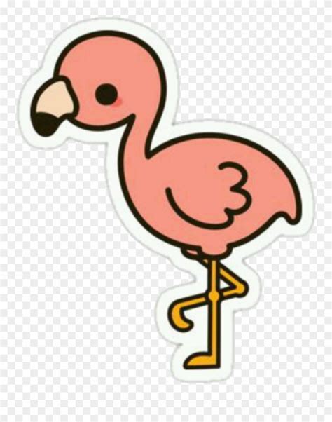 Kawaii Sticker Cute Flamingos Clipart 3615279 Pinclipart