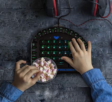 Aula One Handed Gaming Keyboard Rgb Led Backlist Mechanical Keyboard