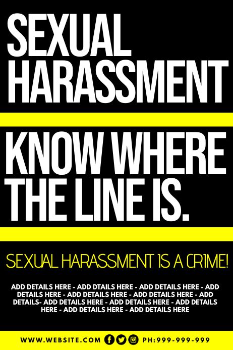 Sexual Harassment Poster Template Postermywall