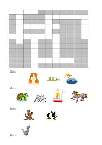 Crossword puzzle to review names and classes of animals. Animal Crossword Puzzle by sailepeter - Teaching Resources ...
