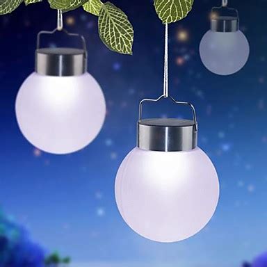 Find solar outdoor lighting at lowe's today. 1-LED White Outdoor Solar Hanging Plastic Ball Lights For ...