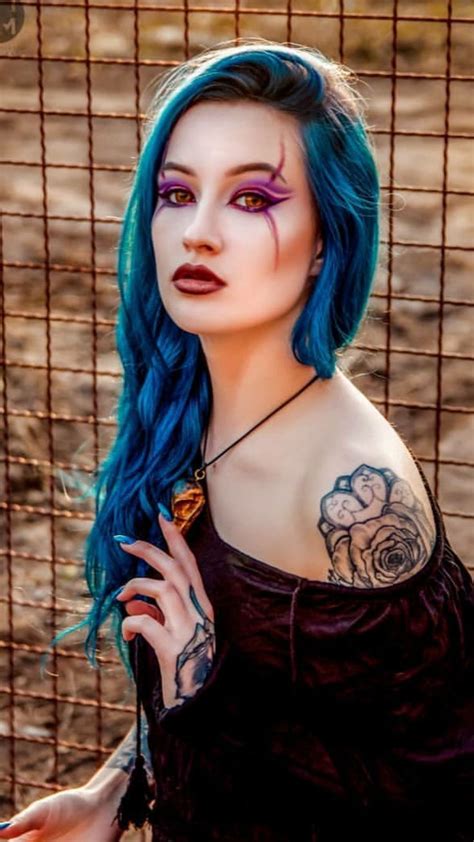 Blue Astrid Multi Colored Hair Gothic Beauty Dark Beauty