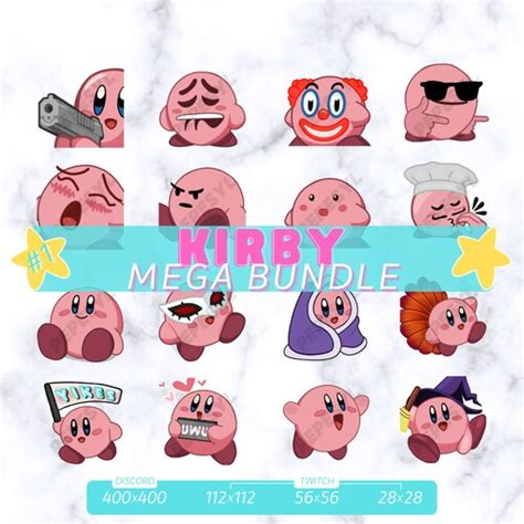 Kirby Emote Pack 1 Discord Twitch Instant Download Etsy Uk