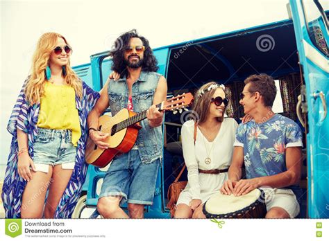 Road trippin'red hot chili peppers. Happy Hippie Friends Playing Music Over Minivan Stock Image - Image of hippie, leisure: 79979675